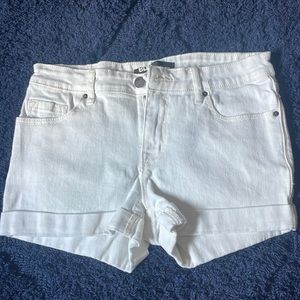 White jean shorts